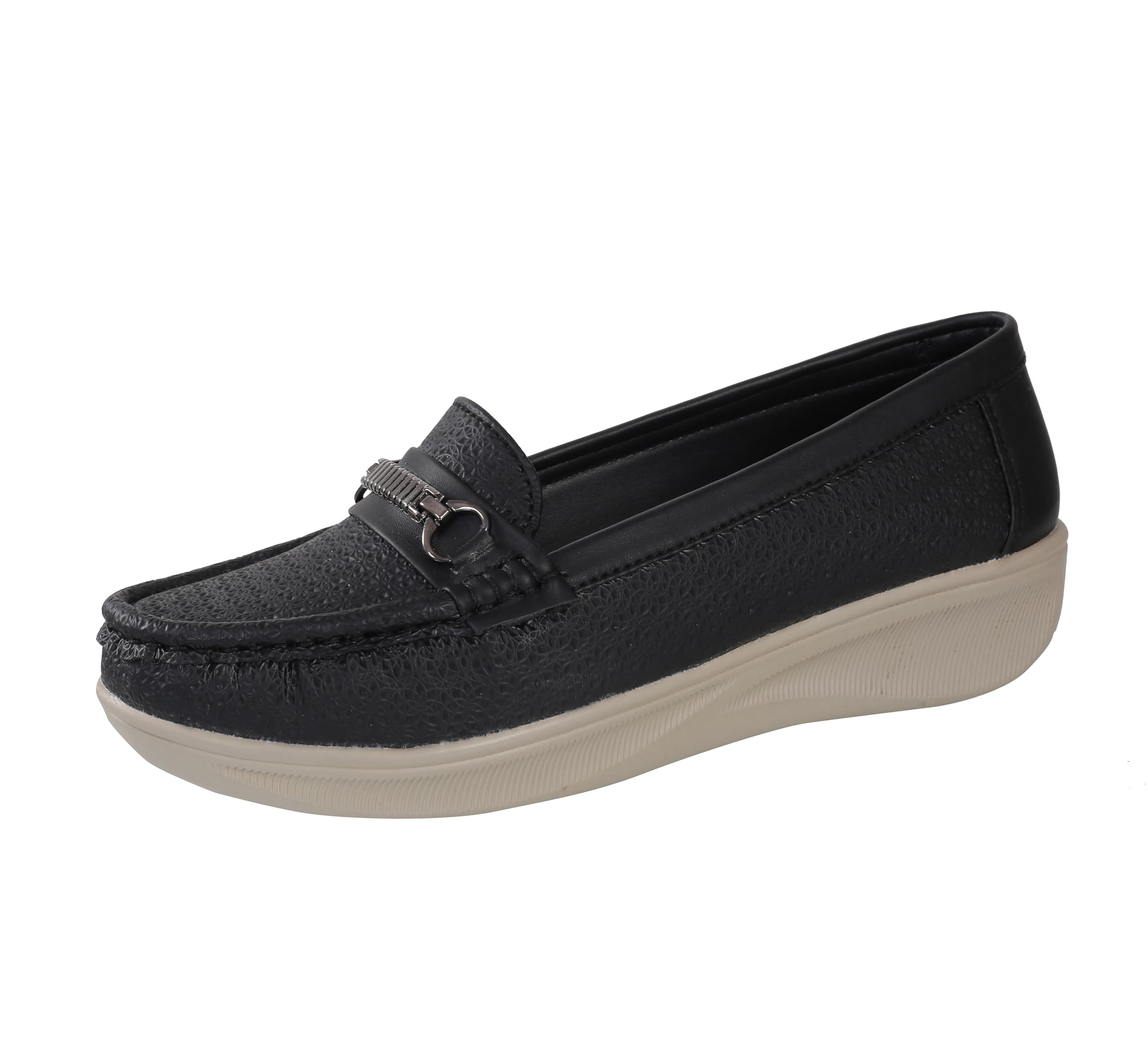 pluxh Women Black Trendy and Comfortable Wedges 7 UK-picture-16