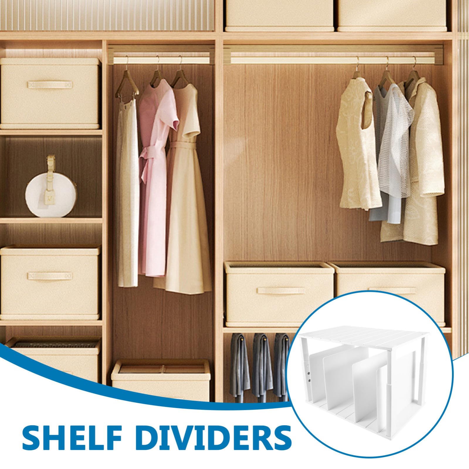 Outanaya Organizer per Borse Supporto Multifunzione in ABS Bianco Divisori Regolabili e Design senza Sbavature per Armadi e Camere