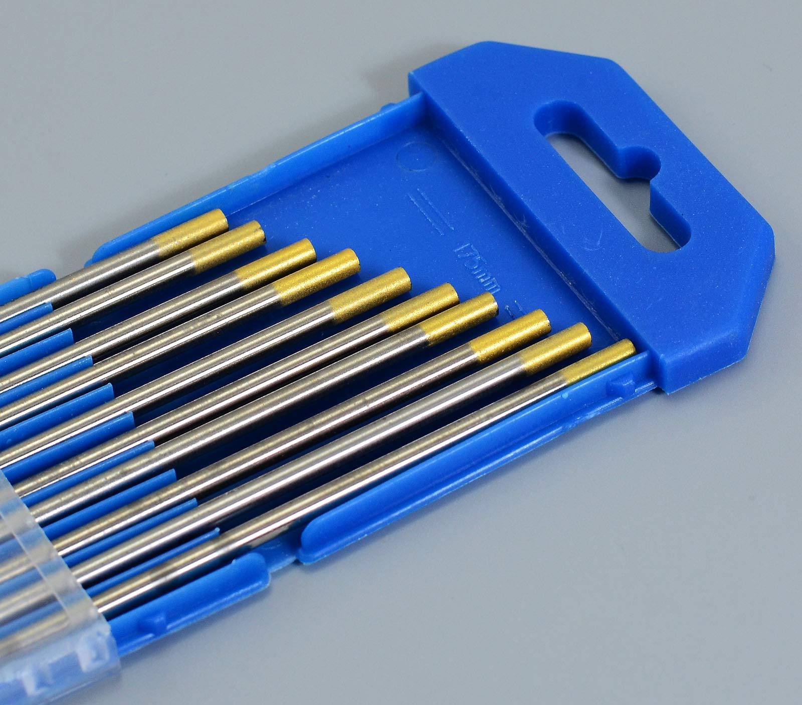 Électrodes Tungstène TIG WL15 Lanthanée 1,5% – Dorées, Diamètre 2,4 Mm X 175 Mm – Lot De 10 Pièces