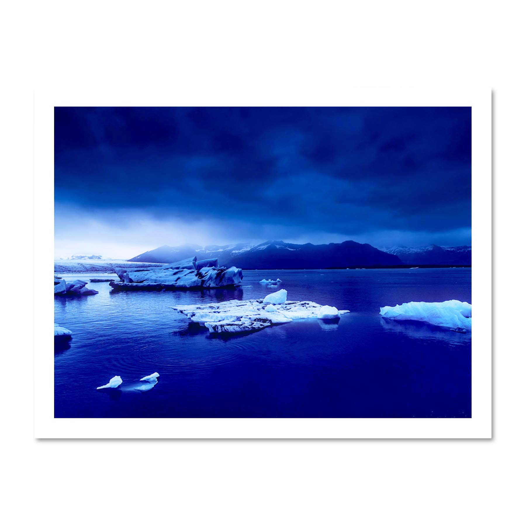 Arctic Ocean Ice Icebergs Large Framed Art Print Poster Wall Decor 18x24 inch