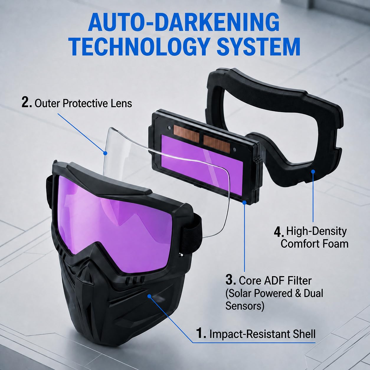 Auto-Darkening Welding Helmet - True Color View -5