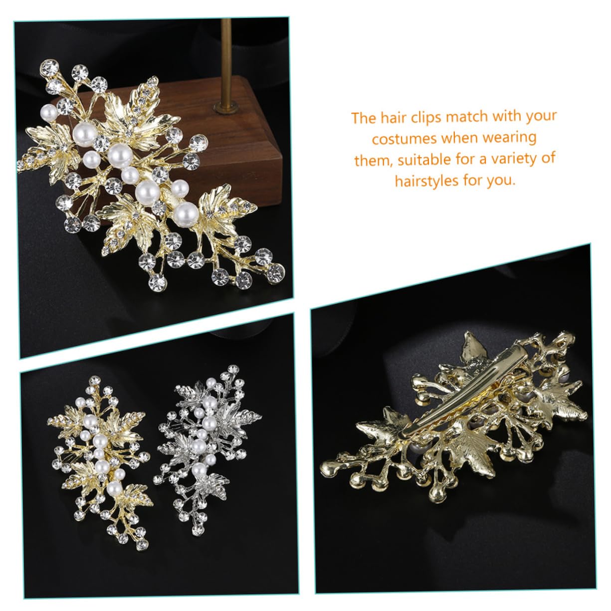 MAGICLULU 10piezas De Pelo Perlas y Diseño De Accesorios De Novia Brillantes Horquillas De Rincón Piedras De Rhinestone Clips De Cabello Elegantes y