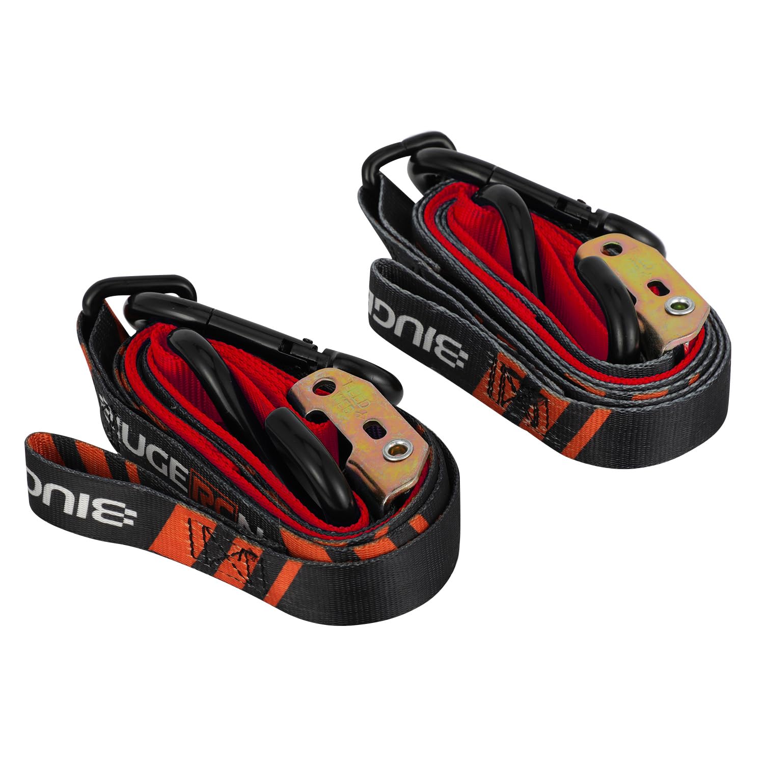 Cinghie di fissaggio per moto, resistenza alla rottura di 544 kg, confezione da 2 cinghie da 2,1 x 2,5 cm, con fibbie resistenti, moschettone in acciaio, fibbia con ganci a S per fissare rimorchi