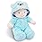 June Garden 12 Sweet Dolly Fuzzy - Stuffed Ultra Soft Baby Bear Doll for Birth and Up - Removable Blue Outfit