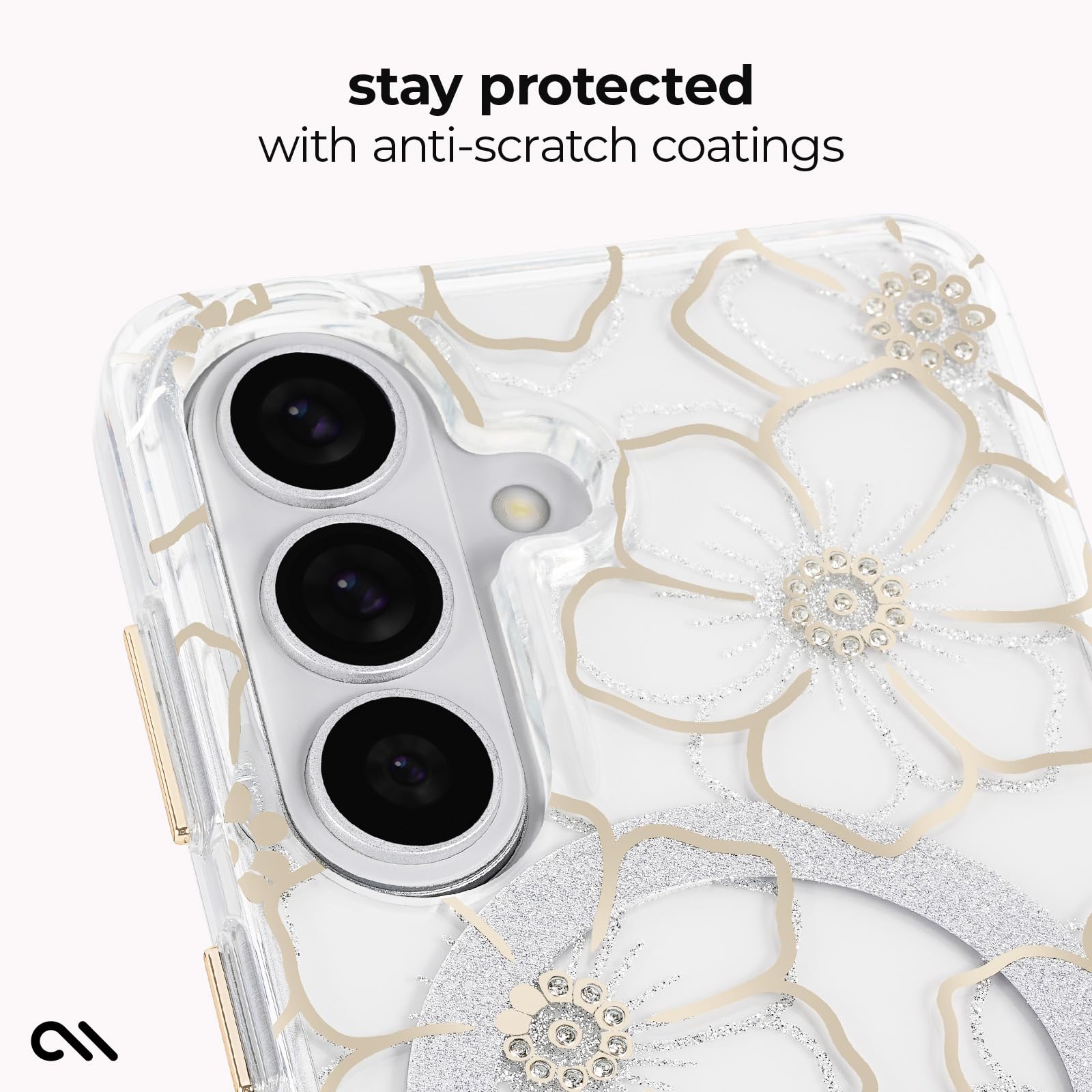 Case-Mate Étui pour Samsung Galaxy S26 [Chargement magnétique et sans Fil] - Coque de téléphone à Fleurs Scintillantes Mignonnes avec Protection Contre Les Chutes de 3,7 m - Coque de téléphone