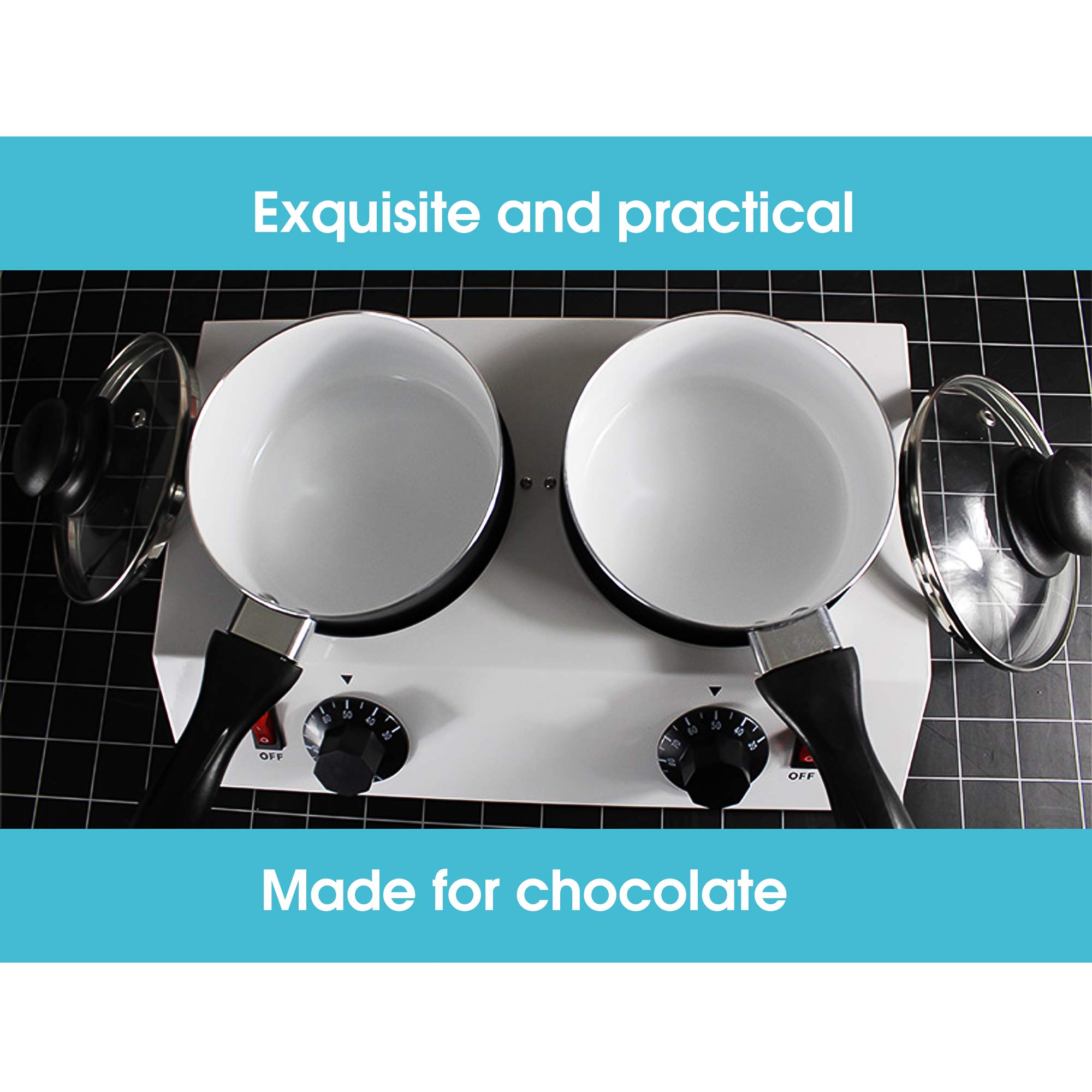 Templadora de Chocolate Comercial Profesional con Control Manual, Ideal para Chocolate, Dulces, Queso, Vino, Leche, café Olla Doble Antiadherente