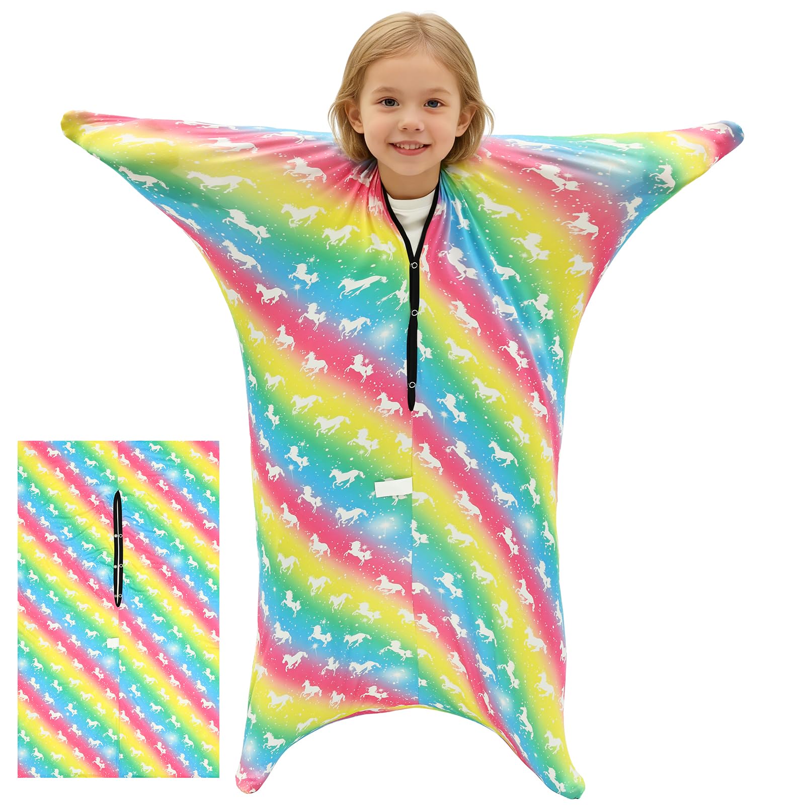 YJQXMYU Sensory Body Bag, 47x27Inch Sensory Elastic Full Body for Children with Autism and Anxiety Exercise Elastic Full Bodies to Relieve Stress,Self-Claming,Relaxing(Style 1,M)