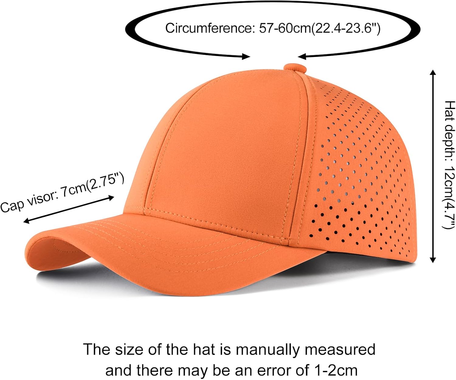 VOBOOM Men Quick Dry Baseball Cap Laser Cut Mesh Ball Curved Brim Snapback Hat - Image 6