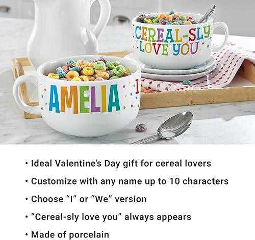 Miniatura 8 de Let's Make Memories Cuenco de cerámica personalizado de gran tamaño, capacidad para 32 onzas, con asa, color azul