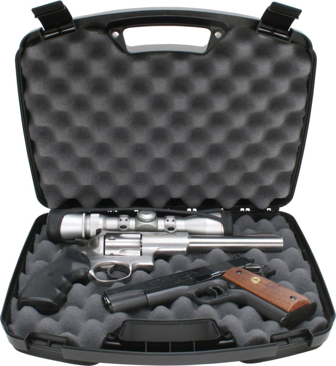MTM 809-40 Double Pistol Handgun Case Up to 8.5" Revolver Barrel, USA Made, Black - Image 2