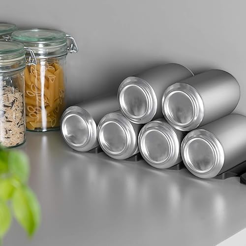 Miniatura 2 de kwmobile Tapete apilable de silicona para botellas (juego de 2)  Organizador de refrigerador para apilar botellas, latas, cerveza, refrescos, color