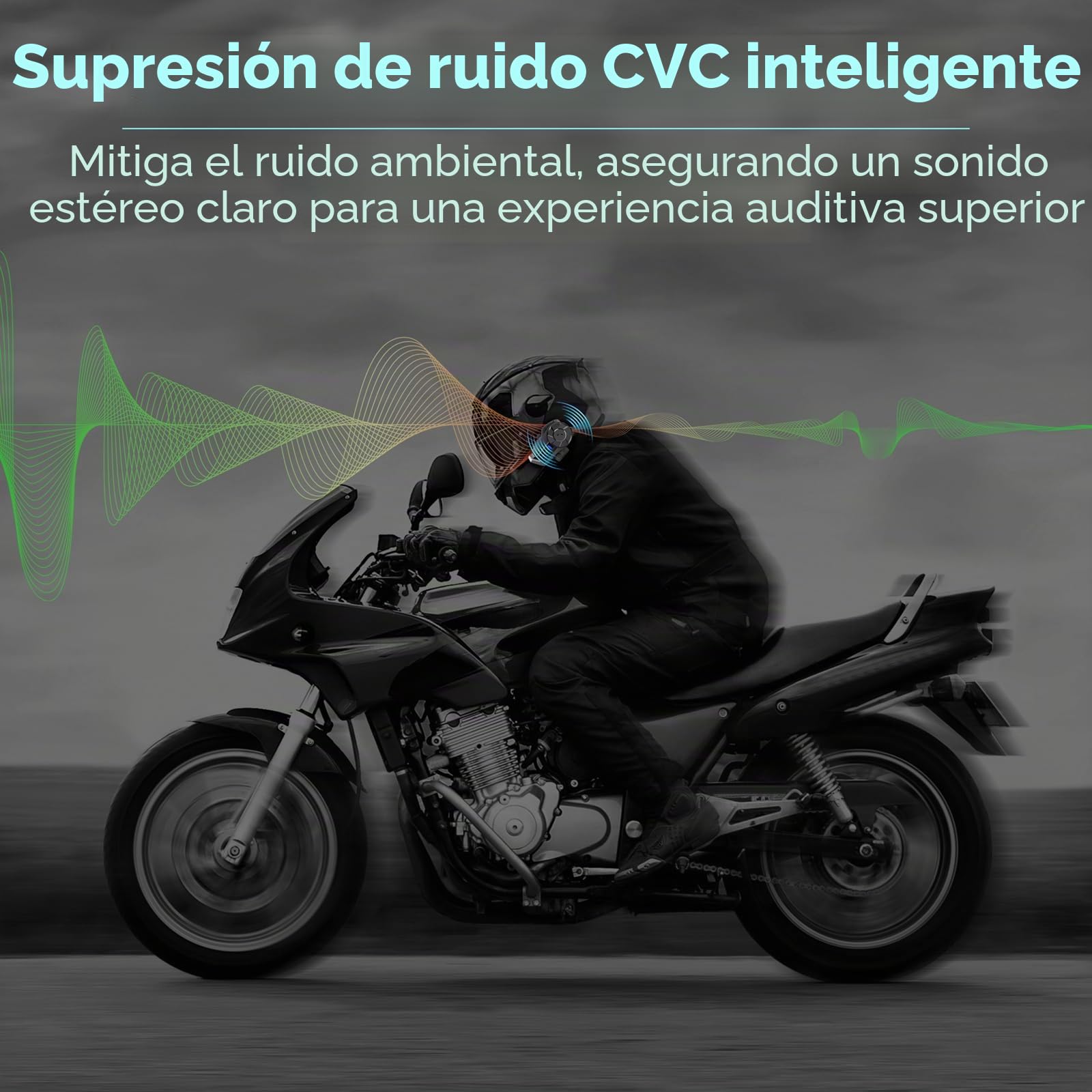 B2X Intercomunicador Casco Moto, Manos Libres Moto con Alcance de Intercomunicador de 800 Metros, Música, Radio FM y GPS - Doble
