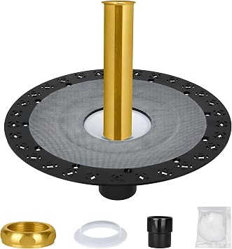 FERUERW Freestanding Bathtub Drain, Freestanding Tub Drain Rough-in Kit | Easy Freestanding Bathtub Drain Mounting Kit with ABS Plastic Adapter and Brass Liner