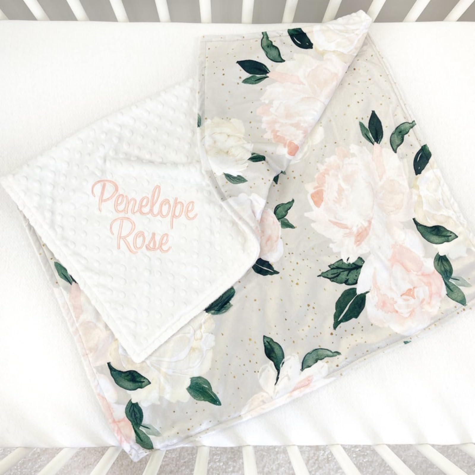 Couverture personnalisée bébé garçon brodée avec nom plaid 75x100 cm