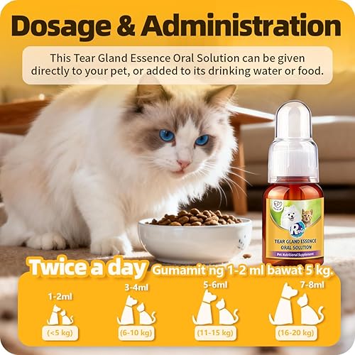 Miniatura 8 de Cassiel pet Solución oral de esencia de glándula lagrimal para eliminar manchas lagrimales, reducir la producción de lágrimas, aliviar el
