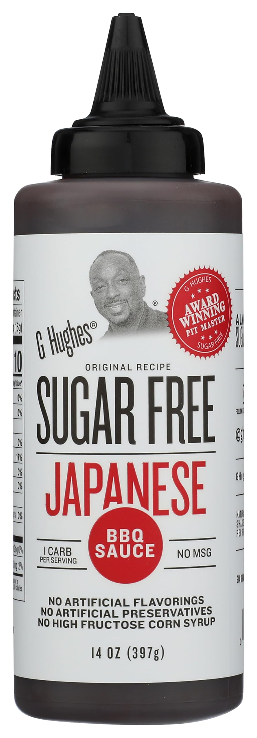 G Hughes Sugar Free Japanese BBQ Sauce - Gluten Free Japanese Barbecue Sauce, Gourmet Asian Marinade for Fish, Meat, Chicken Wings, Stir Fry Vegetables, No Sugar - 14 Fl Oz (Pack of 1)