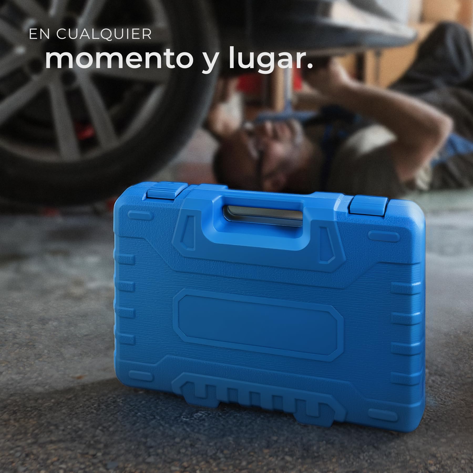tectake® Maletin Profesional, Juego de Llaves de Tubo, Llaves Torx, Caja herramientas, Kit de Bricolaje, Maletín Herramientas, Acero Cromo Vanadio - 171 piezas Azul