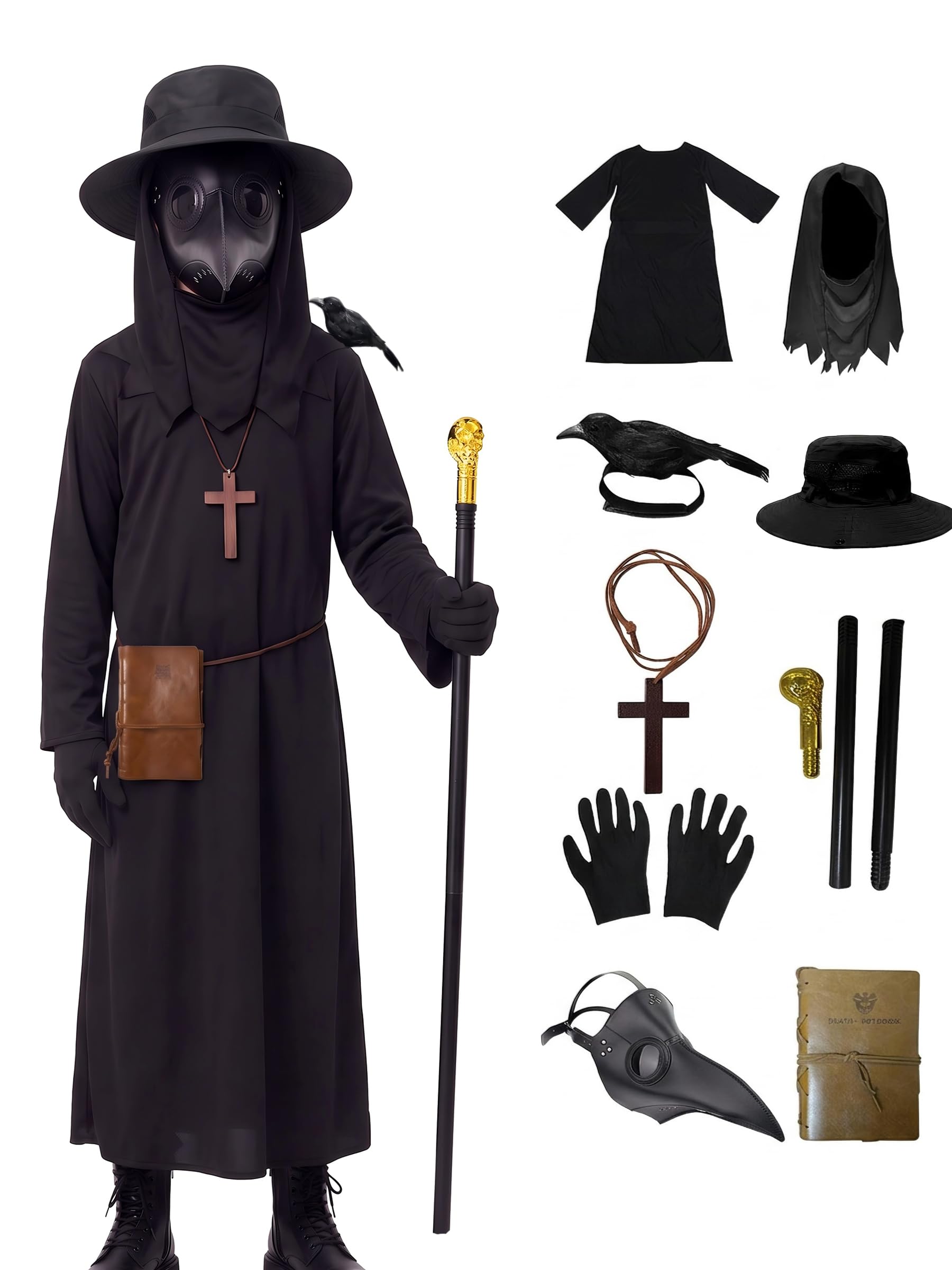 SENLI Plague Doctor Costume for Kids Funny Scary Halloween
