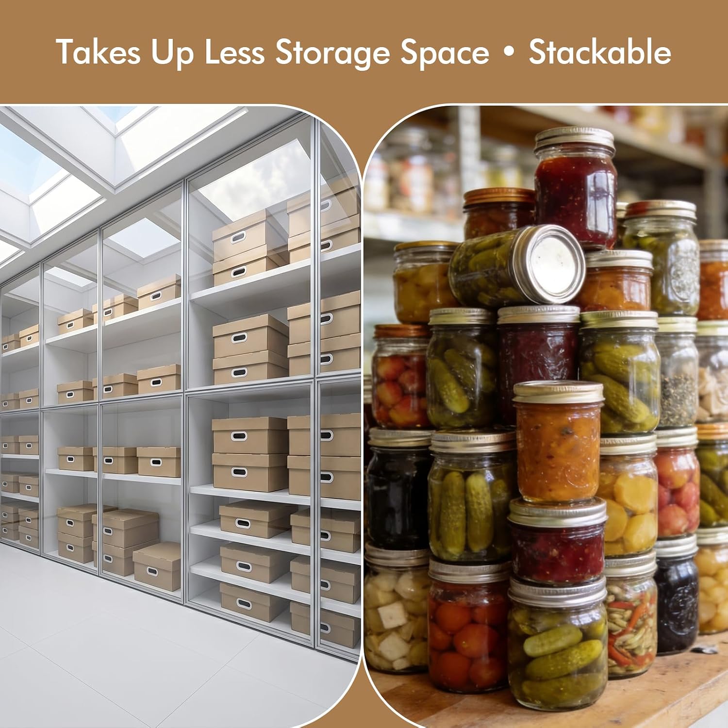 6 Pcs Cardboard Mason Jar Storage Box 15.4 x 11.2 x 5.7 Inch