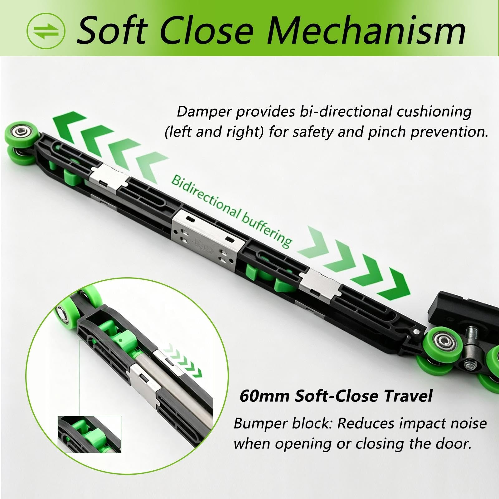 Binario scorrevole invisibile con Soft Close per porte in legno