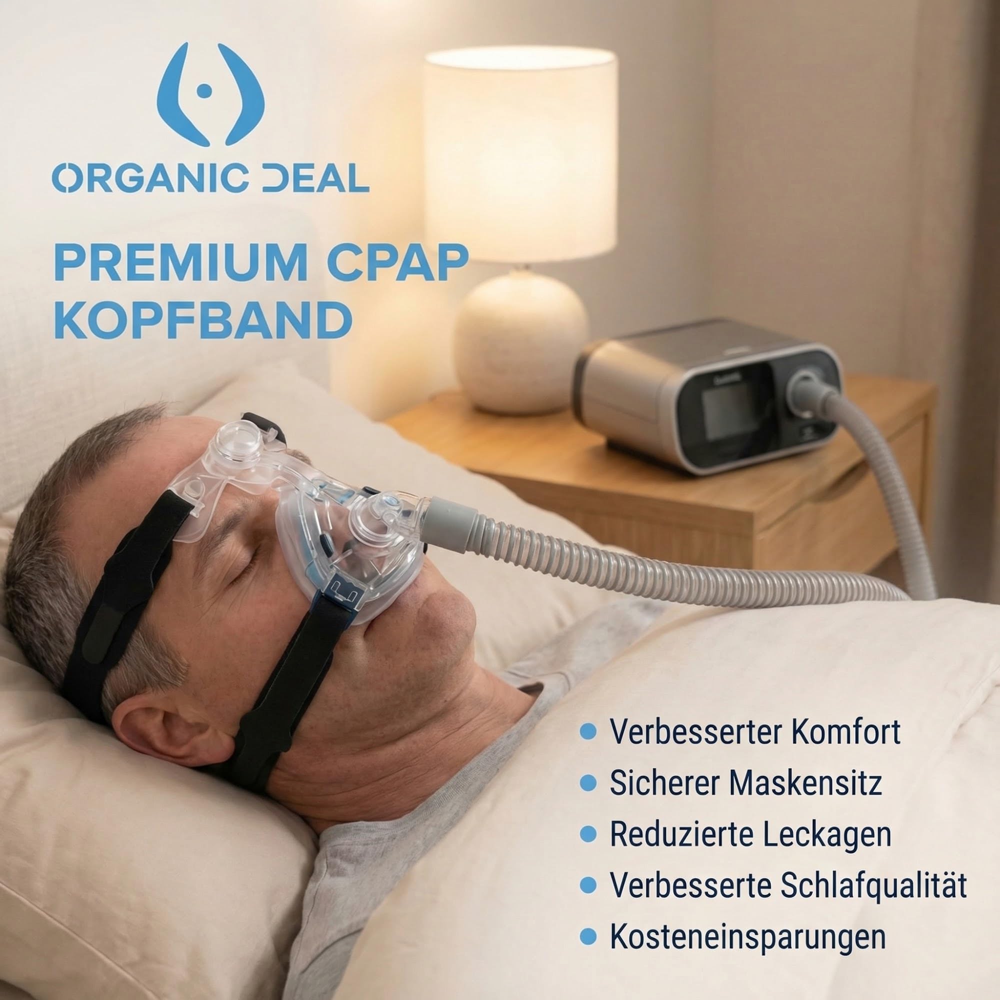 Universelles CPAP-Kopfband im 2er-Pack – Ersatz für Philips Respironics Kopfband und ResMed CPAP-Zubehör – Kopfband für CPAP-Maske (CPAP Maske, Clips nicht inkl.)
