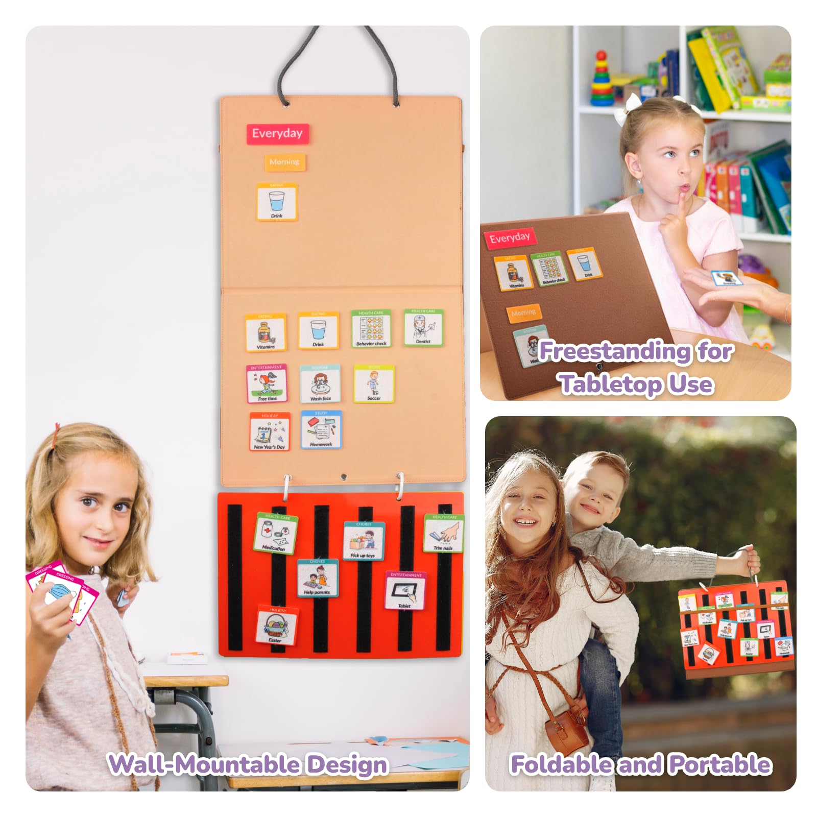 Wooden Routine Chart For Kids Wooden Daily Routine Chart For Kids ...