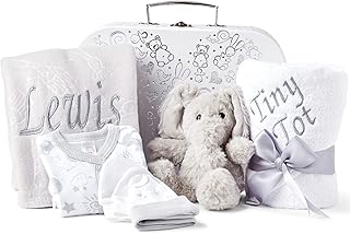 Personalised Baby Gifts Set – Baby Personalised Gifts, Baby Girl Gifts Newborn, Premature Baby Gift Hamper Keepsake Box, Personalised New Baby Gifts, Newborn Essentials Gift for Preemie Babies