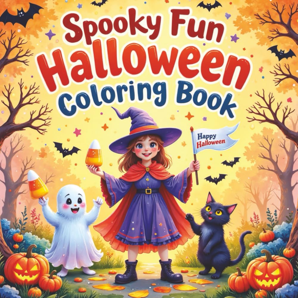 Spooky Fun Halloween Coloring Book: A Collection of Cute Ghosts, Pumpkins, and Haunted Adventures