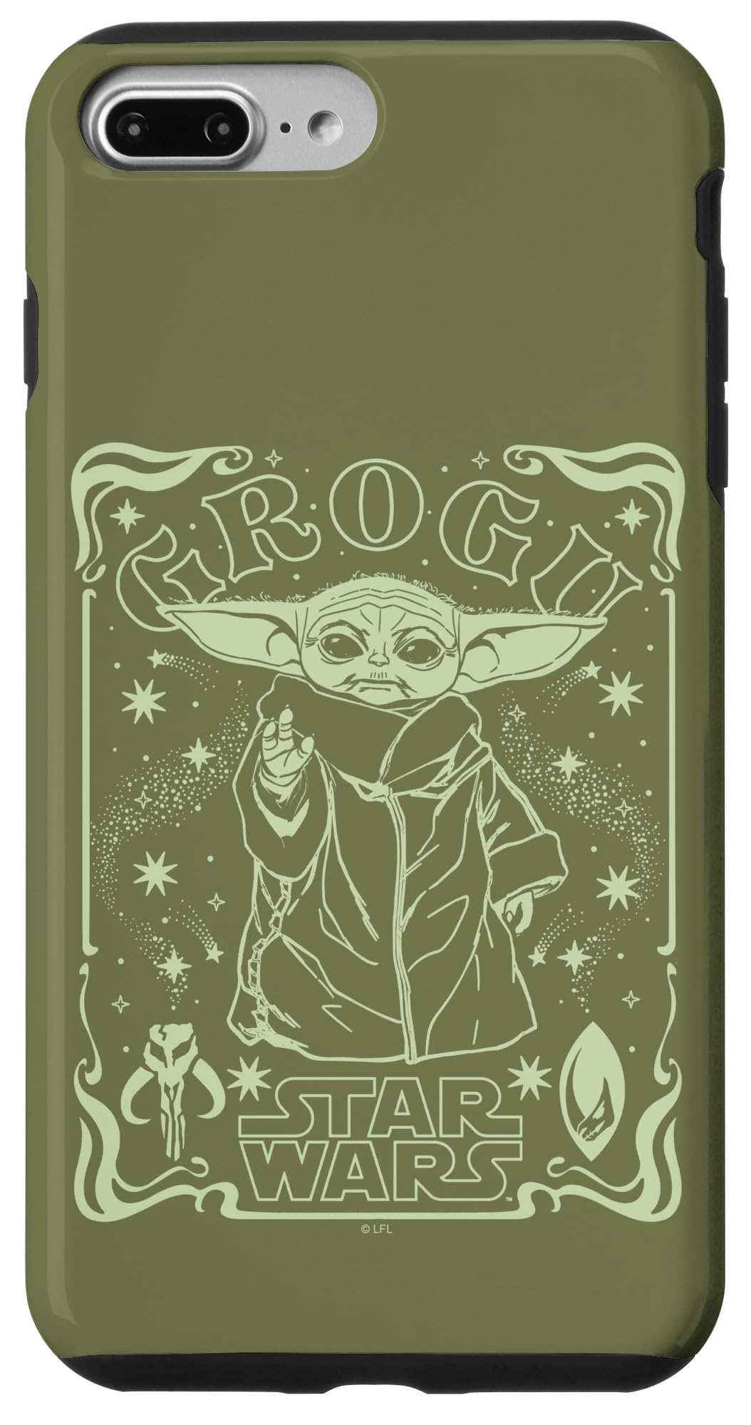 Coque iPhone 8 Plus Star Wars The Mandalorian Grogu étui de protection rigide rigolo vert