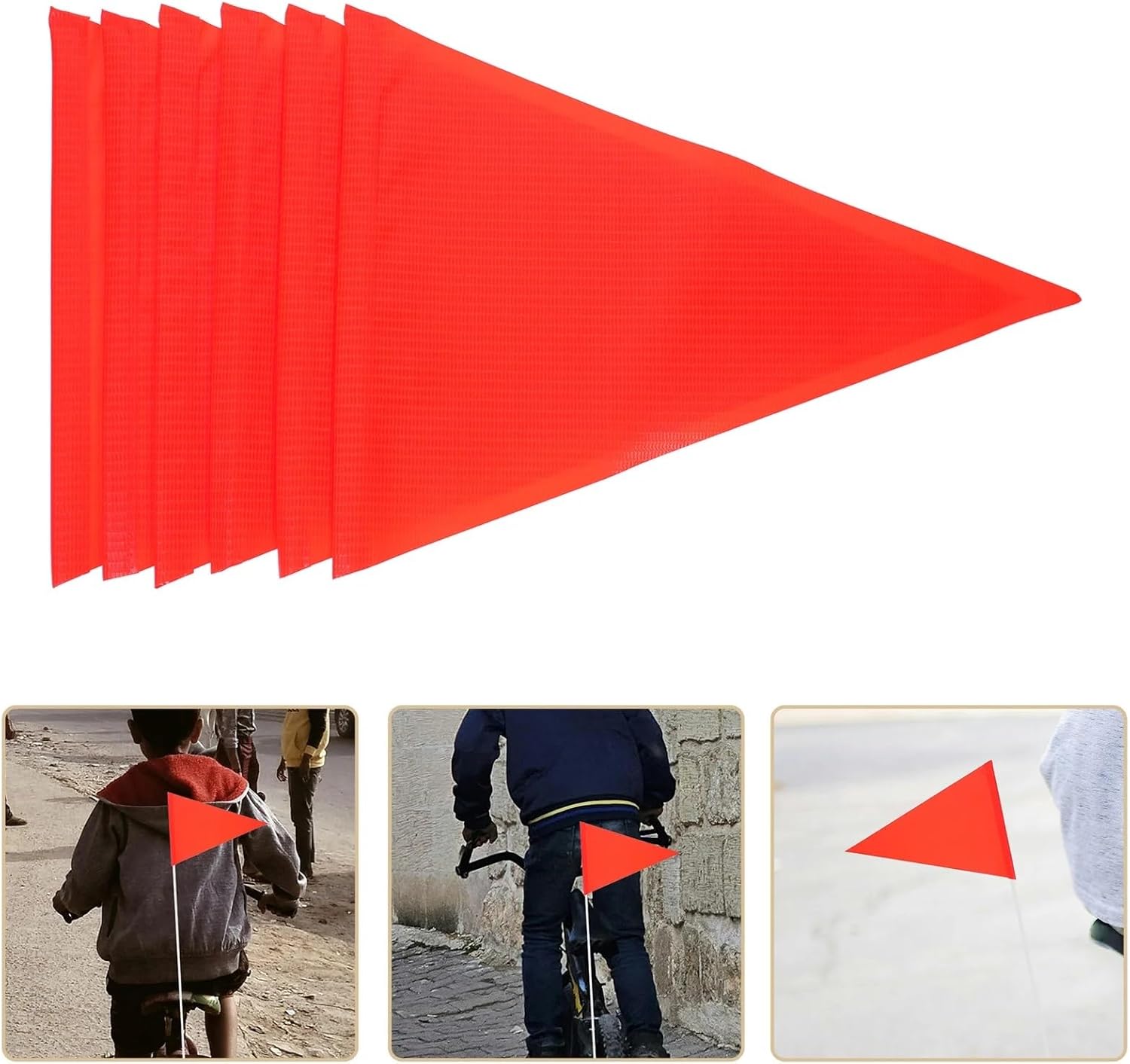 Durable 20/50pcs Reflective Warning Triangle Flags Bike Safety Cycling Pennant Reusable Accessories Decor Flags(50pcs)