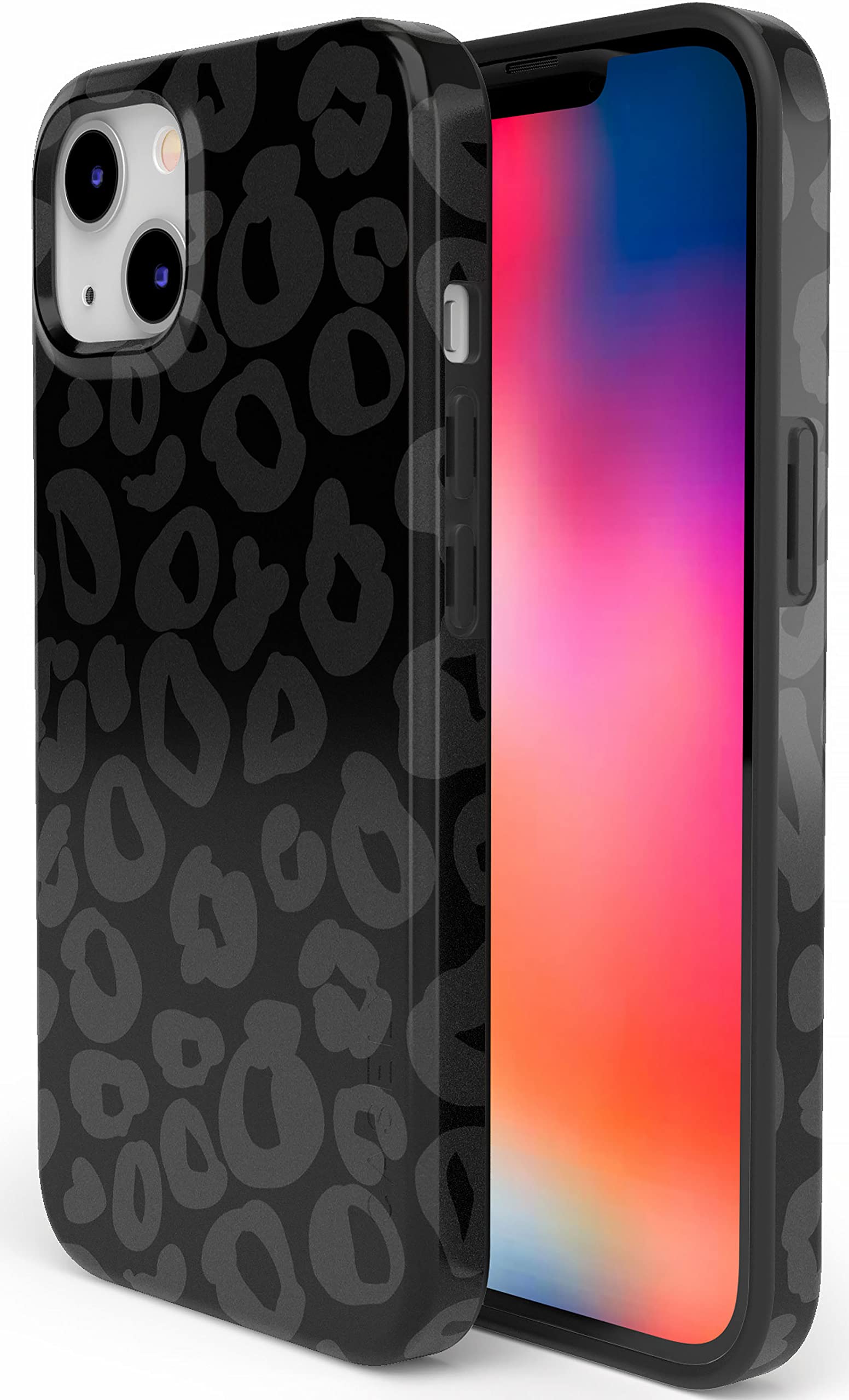Casely Custodia Per IPhone 14 Pro Max Compatibile MagSafe, Motivo Leopardato Nero Into The Wild, Donna