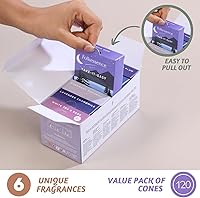 Vista 2 de Folkulture Conos de incienso (120 conos) Juego de 6 conos de insencia de primera calidad para sueño profundo, relajación, aromaterapia, regalos