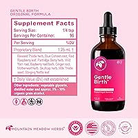 Vista 4 de Mountain Meadow Herbs Gentle Birth for Birth Prep / Preparación del parto, extracto de hierbas líquido de acción rápida para apoyo al parto - 4oz