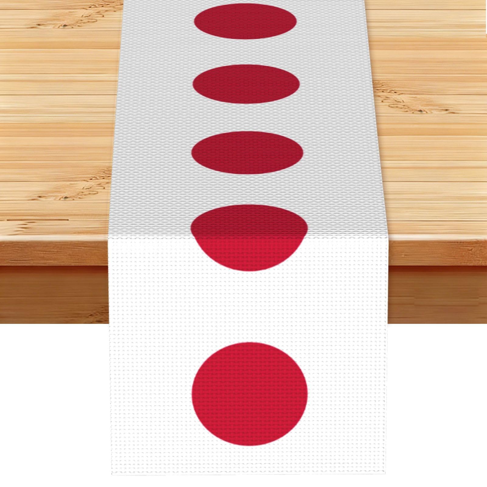Japanese flag Multi Purpose Table Runner for Home Decor, Printed Table Cloth for Kitchen Table, Countertops & Dining Area
