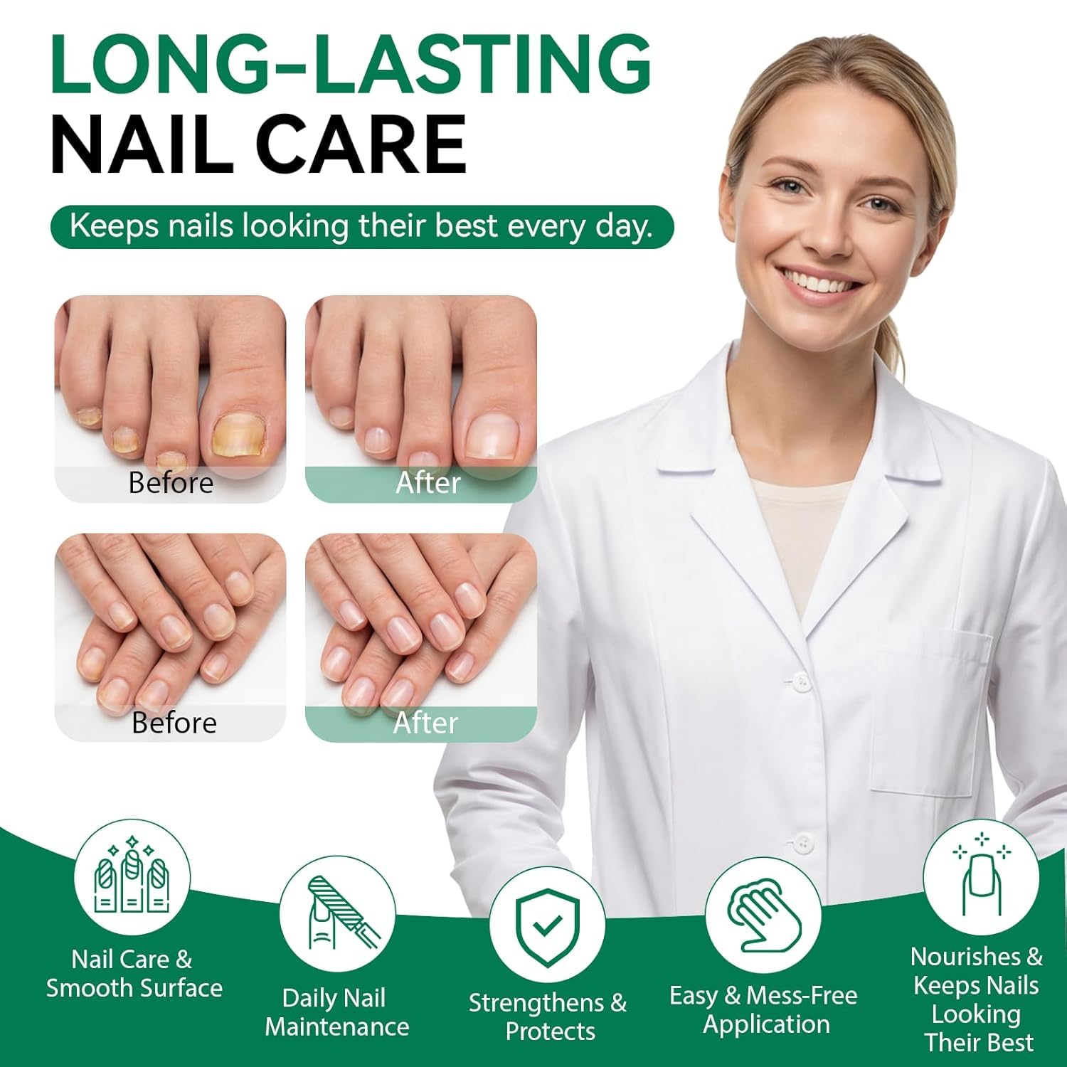 Nagelpilz Stift Original, Schnelle Absorption, präziser Applikator, stärkt und pflegt geschädigte Nägel, geeignet für Hände & Füße (3 stück)