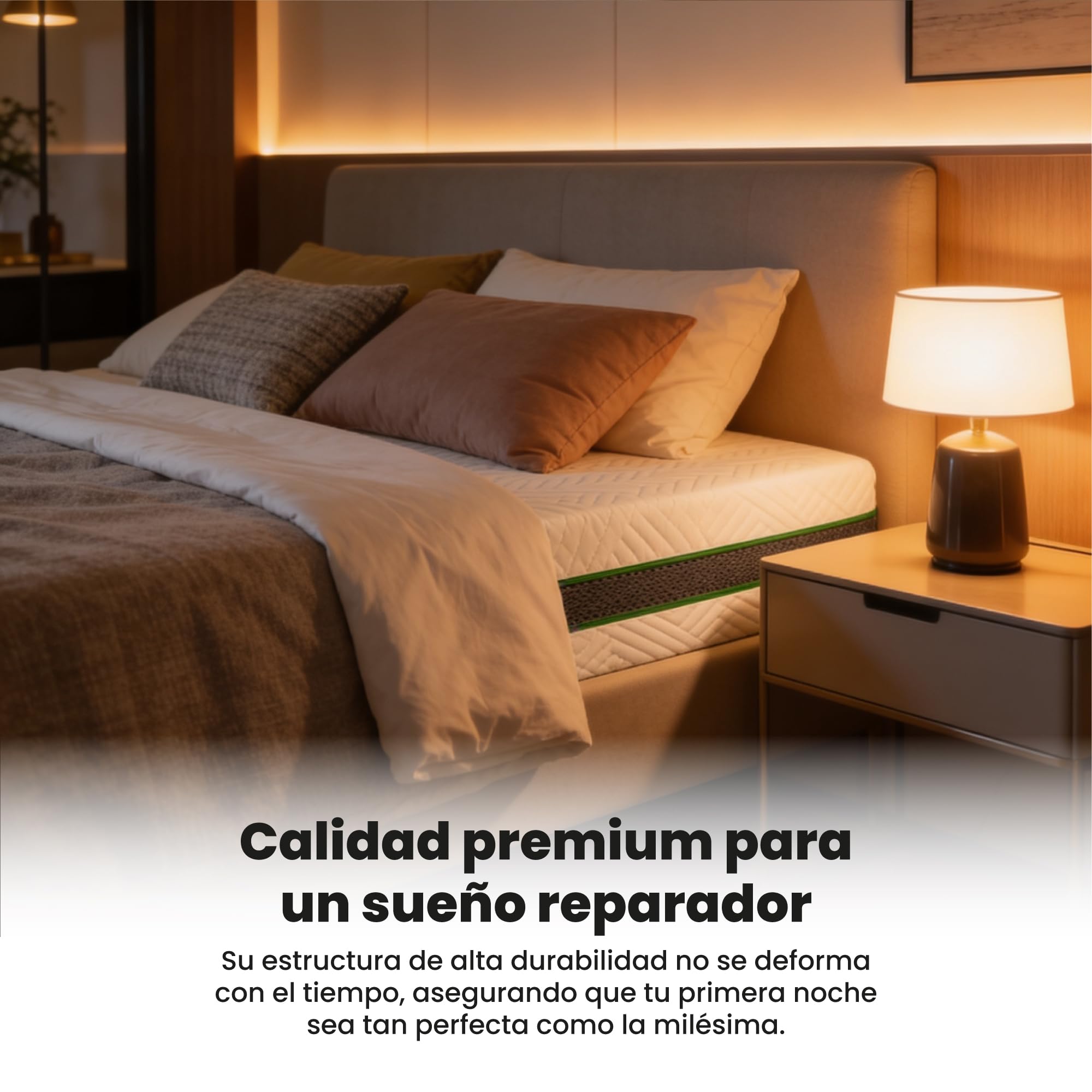 Colchón de látex 100% Pardo Alcor 22 cm suave y agradable - 105x190 cm