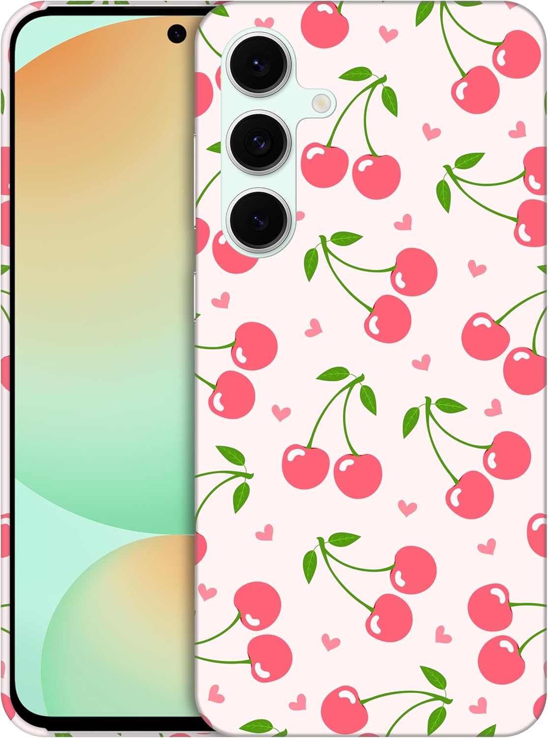 for Samsung Galaxy S24 FE 5G, Samsung S24 FE Case - Cherry Pink Pattern Design Printed Cute, Sleek Durable Hardshell Protective Designer Phone Back Case/Cover for Samsung S24 FE