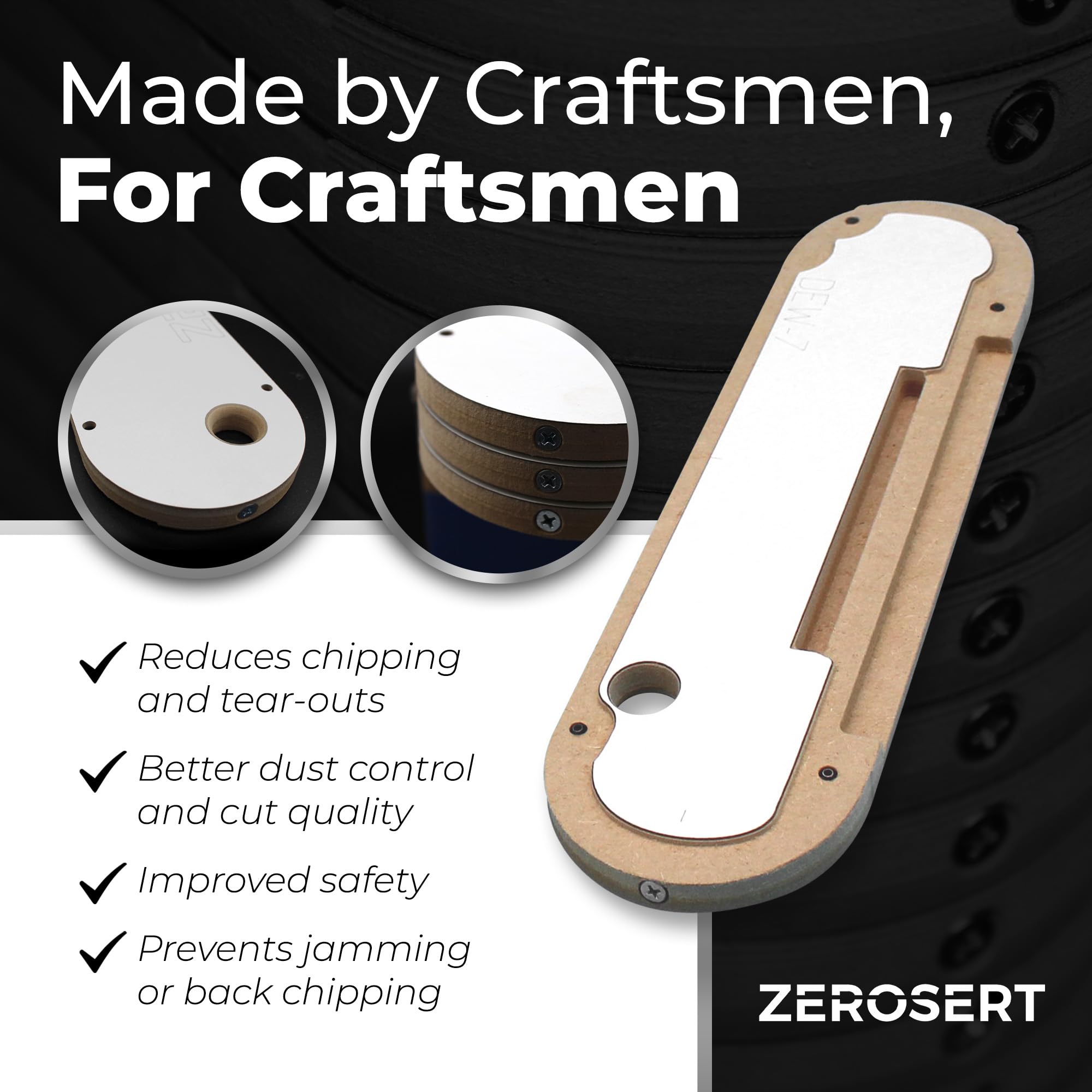 ZEROSERT Zero Clearance Table Saw Inserts - DeWALT Compatible