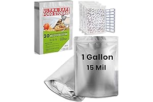 30 Mylar Food Storage Bags with Oxygen Absorbers