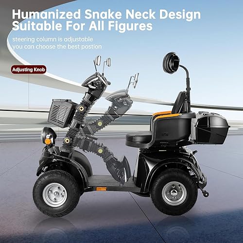 Miniatura 8 de Scooter de movilidad resistente para personas mayores y adultos, capacidad de 600 libras, dispositivo de silla de ruedas eléctrica de 4 ruedas de 3