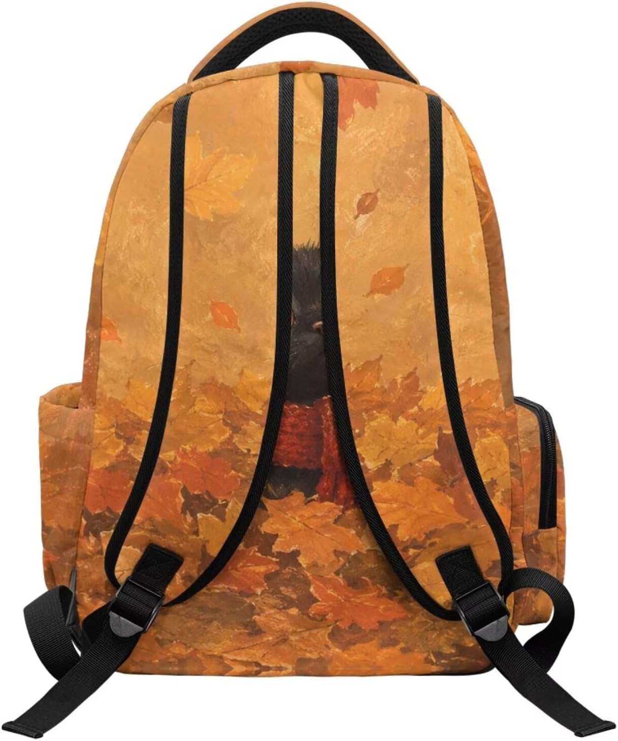 Talayituse Autumn Black Cat Print Casual Lightweight Backpacks for Boys & Girls, Large Capacity Multiple Pockets School Bookbags, Laptop Backpack, Travel Bag, Back to School image 2