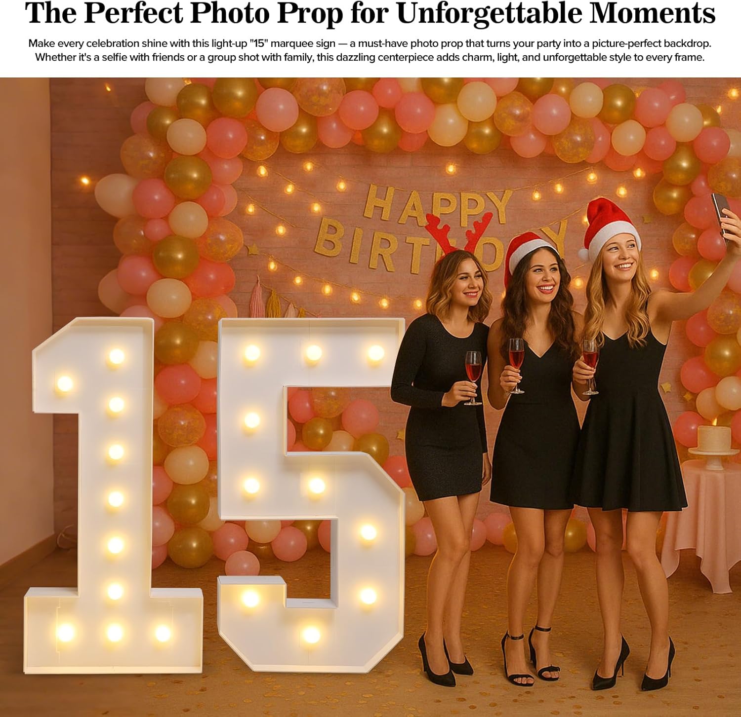 Marquee Numbers Large 15th Birthday Decorations For Girls and Boys,15 Light Up Numbers Quinceanera Party Decorations,Numero 15 Decoracion Para Quinceañera,Centros De Mesa De 15 Años