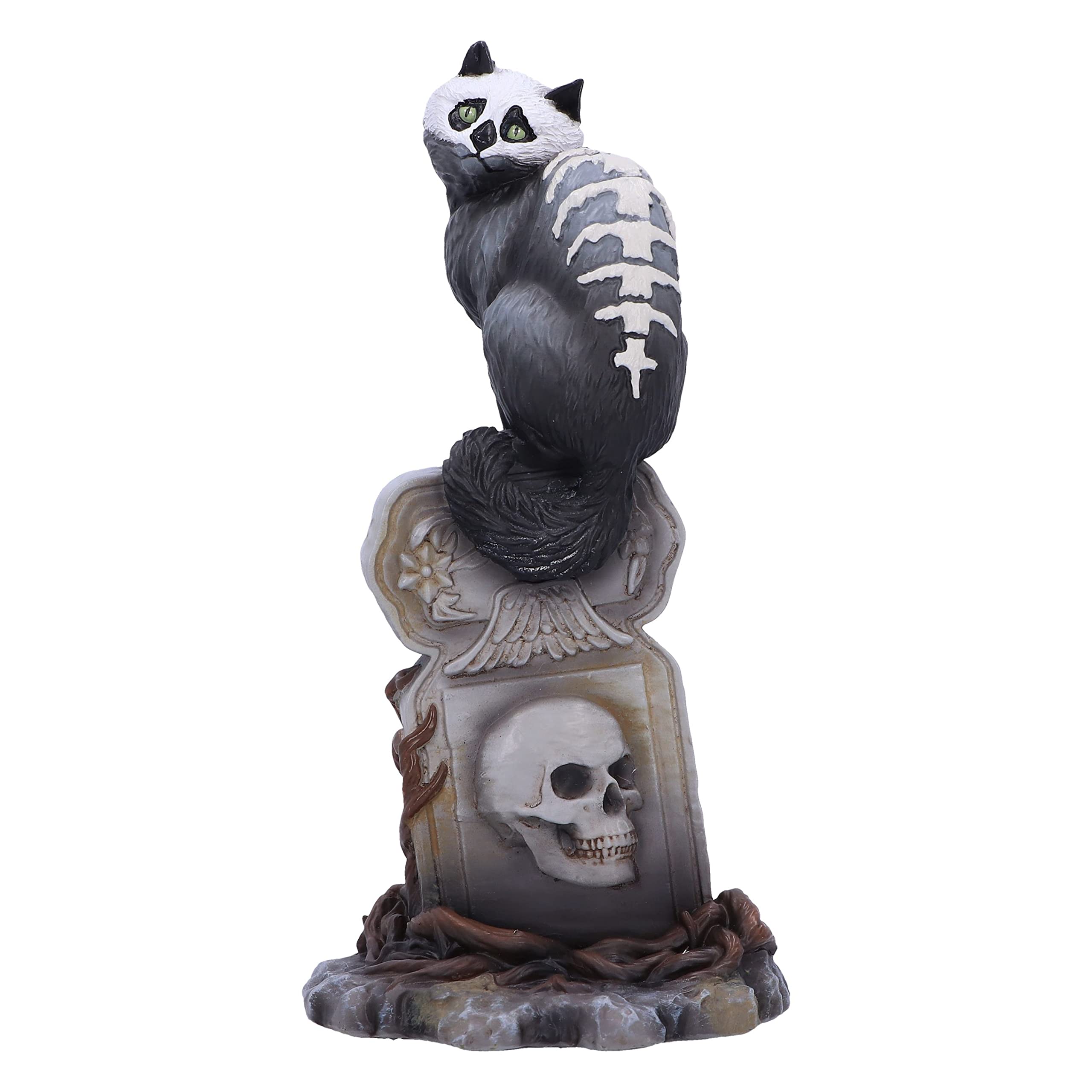 Nemesis Now Skull Cat by Martin Hanford 15cm, Resin, Gothic Cat Ornament, Cat Figurine; From the Complex Mind of Martin Hanford, Cast in the Finest Resin, Hand-Painted, Black