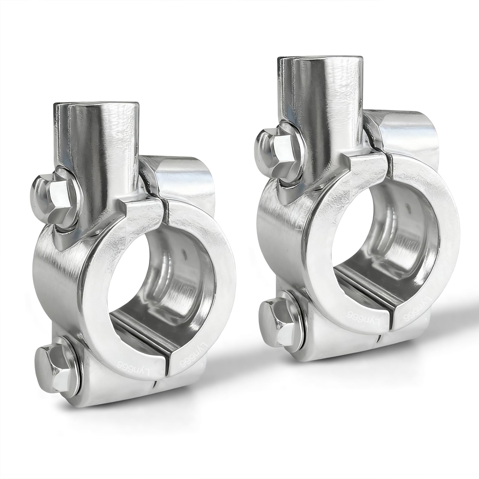 Motorcycle Mirrors Mounts 7/8" Handlebar Mirror Mount Holder Clamp Adaptor 10mm Thread For Motorcycles ATV Scooter Silver(Pack of 2)