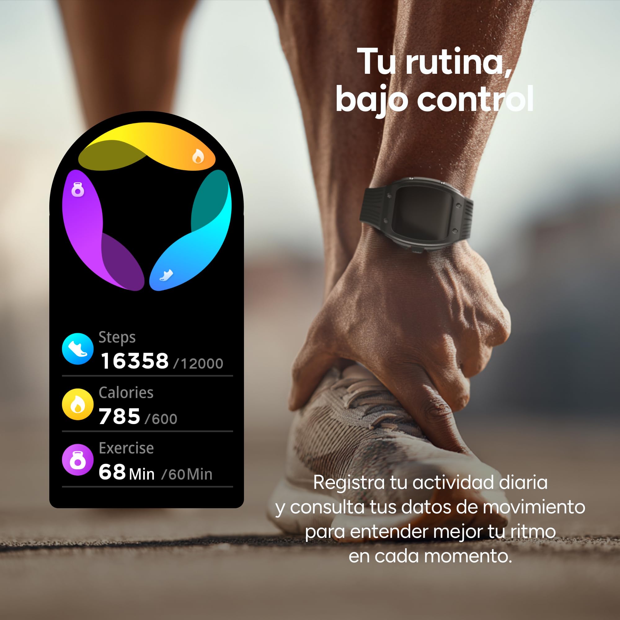 KSIX Smartwatch Hero 2 Go - Reloj Inteligente Hombre con Llamadas y Whatsapp, Pantalla Curva 1.76", Monitor de Salud, Sumergible IP68, Compatible con iPhone® y Android® - Negro