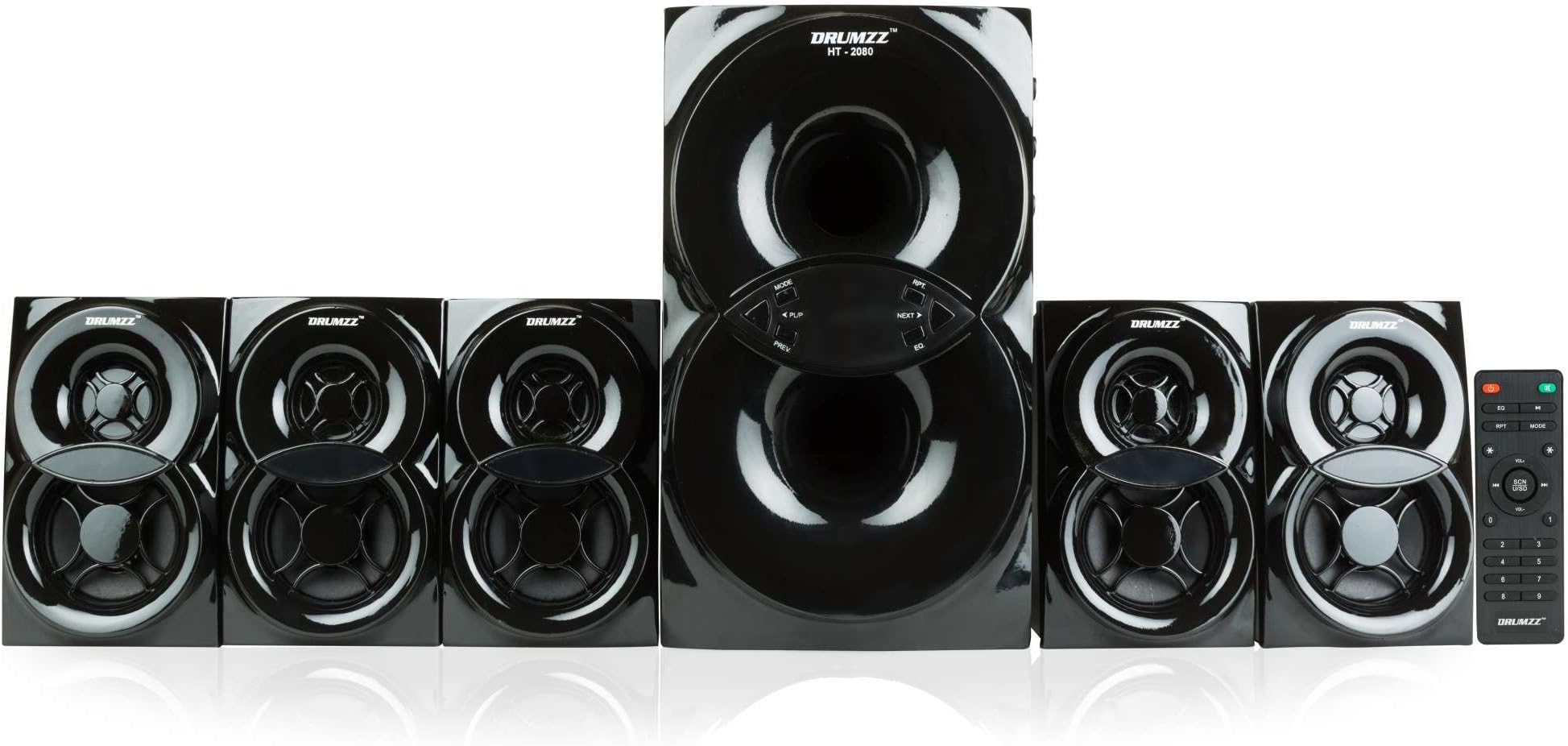 DRUMZZ 5.1 Bluetooth Home Theater System Multimedia Speaker with FM, USB,SD Card Reader, Full Function Remote HT-2080 5.1 BT