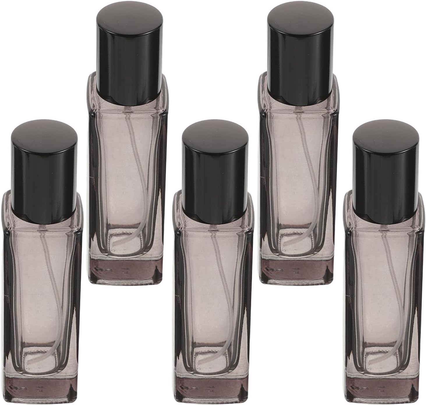 5pcs Black Glass Perfume Atomizer Bottles 30ml 1oz Portable Refillable Spray Bottles with Precision Mist Application for Cruise Trip Travel