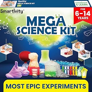 Smartivity Mega Science Kit 105+ Chemistry Science Experiment Kit for Boys & Girls Age 6, 8, 10, 12 & 14 Years Old, Kids Safe Chemistry Kit for Birthday Gifts Stem Educational Fun Toys
