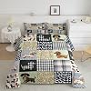 Feelyou Sausage Dog Bedding Set Toddler Size Dachshund Comforter Set for Kids Boys Girls Decor Puppy Dog Comforter Microfiber Cute Duvet Set Bedroom Quilt Set