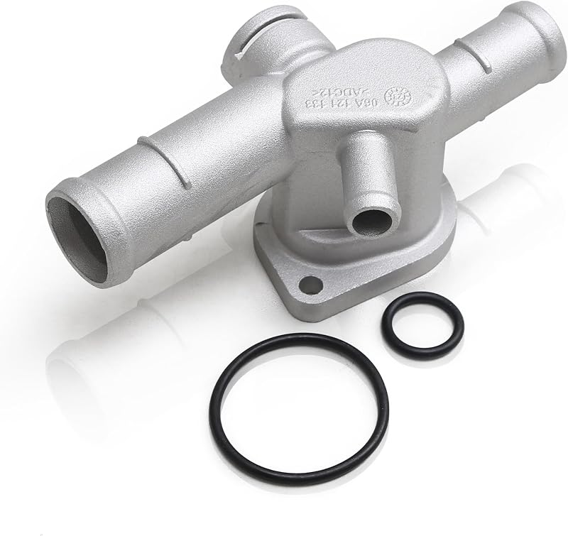 Flange de água do sistema de arrefecimento em alumínio Yiklwwy 06A121132AK para Audi, VW, Skoda e Seat – 1 unidade